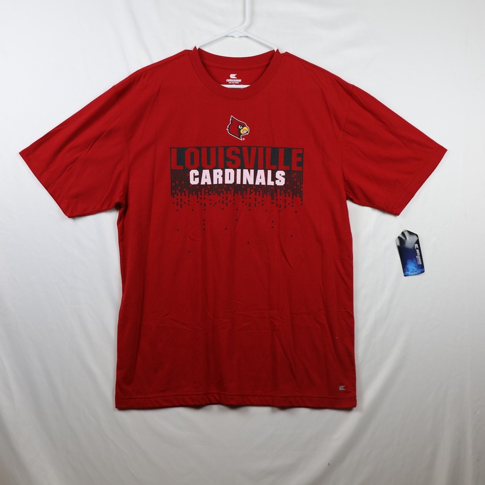 Louisville Cardinals Shirt Mens Large Red NCAA Basketball Tee Colosseum New